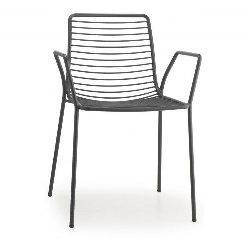 Summer art.2520 μεταλλική πολυθρόνα VA - Zinc and matt anthracite grey coated steel, embossed finish 57x55,5x80(47/67)cm