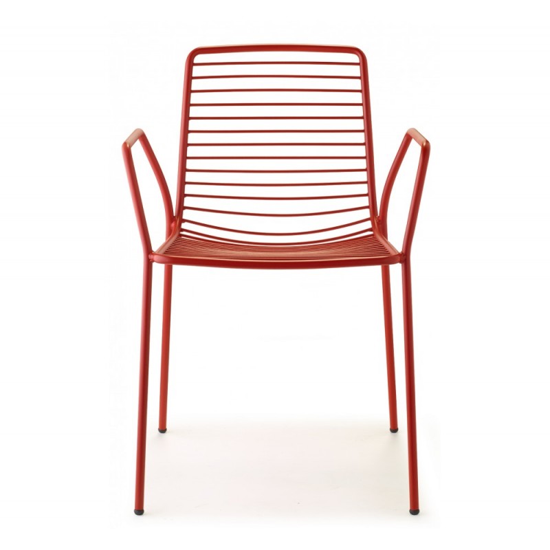 Summer art.2520 μεταλλική πολυθρόνα VM - Zinc and matt brick red coated steel, embossed finish 57x55,5x80(47/67)cm