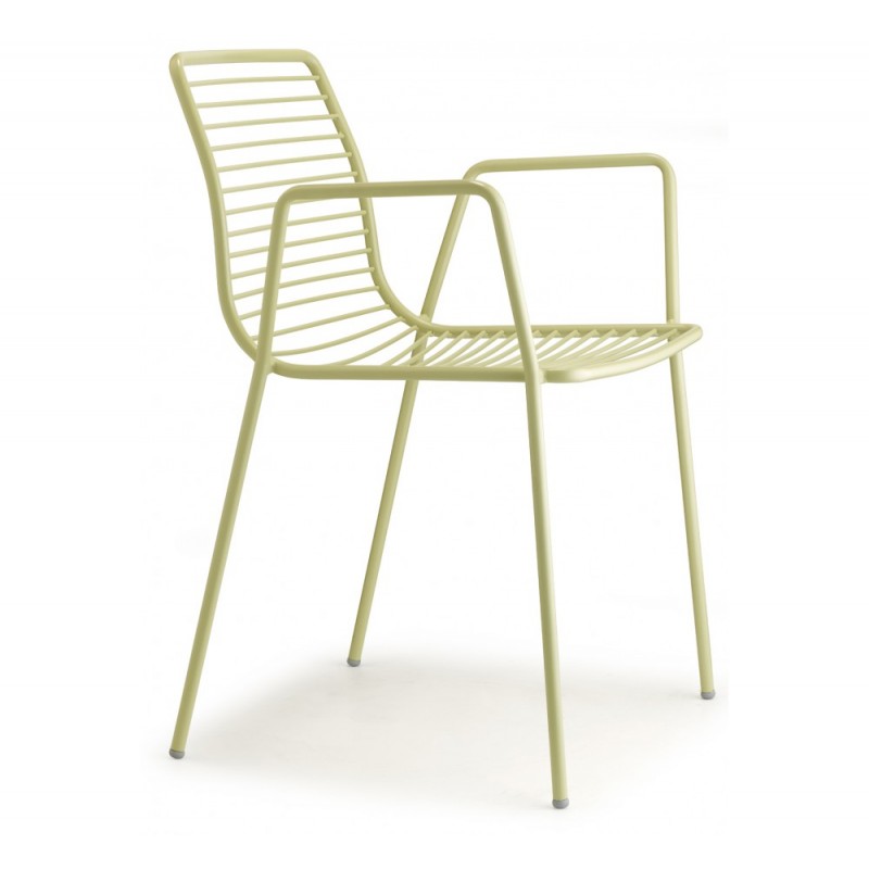 Summer art.2520 μεταλλική πολυθρόνα VV - Zinc and matt willow green coated steel, embossed finish 57x55,5x80(47/67)cm