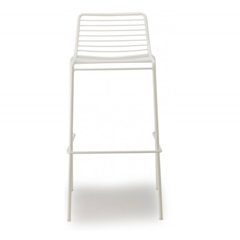 Summer art.2535 μεταλλικό σκαμπό VB - Zinc and matt white coated steel, embossed finish 46,5x49x96(75)cm