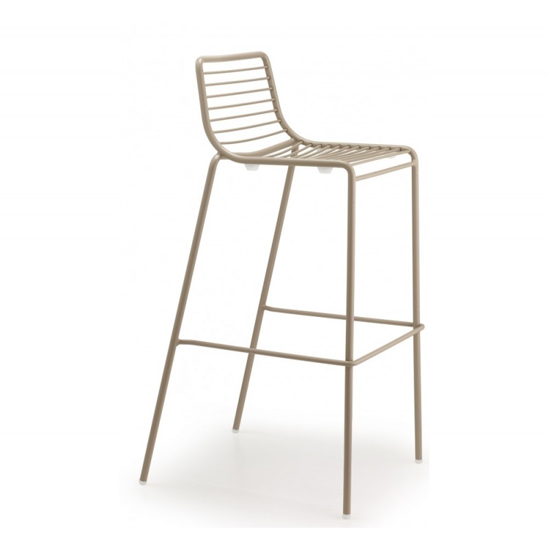 Summer art.2535 μεταλλικό σκαμπό VT - Zinc and matt dove grey coated steel, embossed finish 46,5x49x96(75)cm