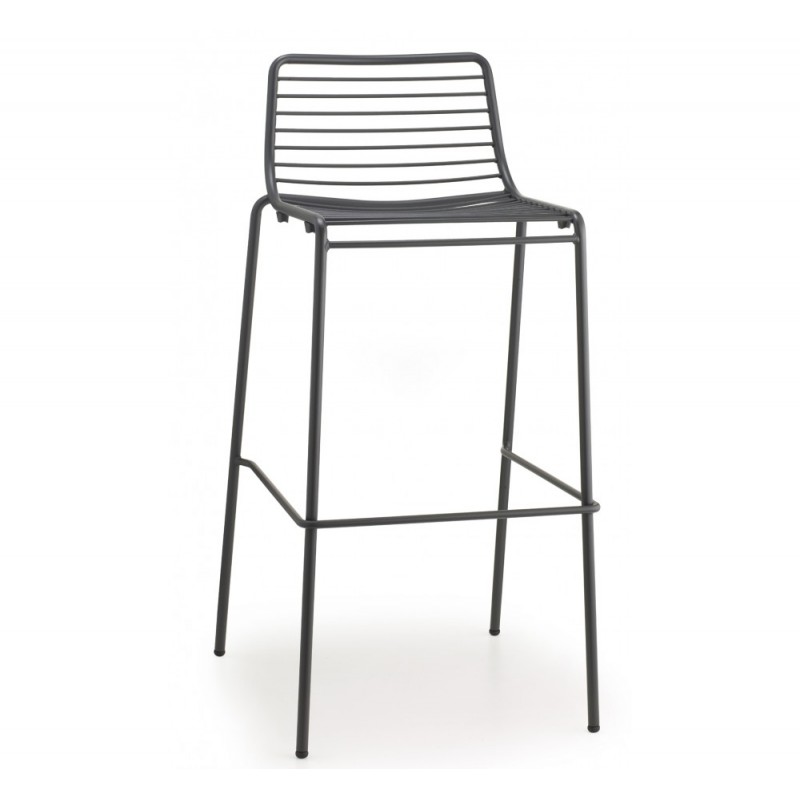 Summer art.2535 μεταλλικό σκαμπό VA - Zinc and matt anthracite grey coated steel, embossed finish 46,5x49x96(75)cm