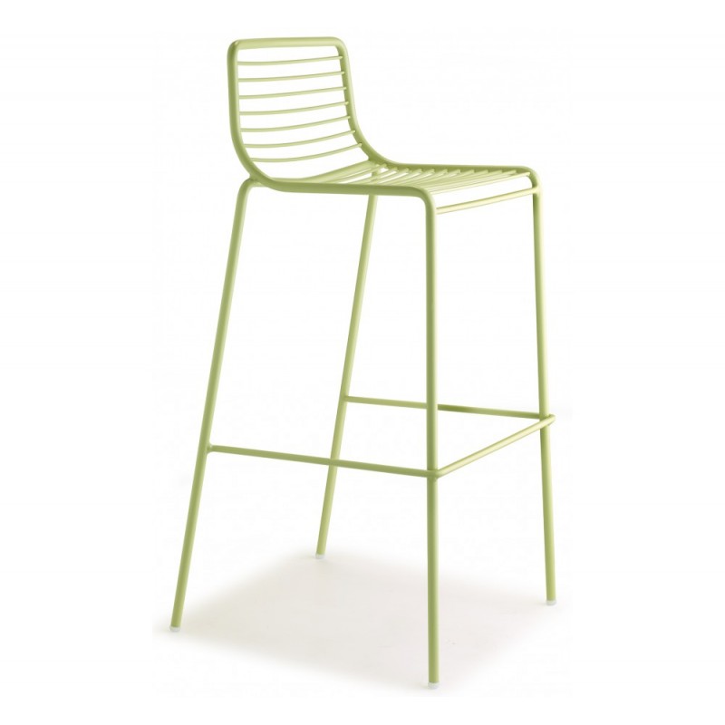 Summer art.2535 μεταλλικό σκαμπό VV - Zinc and matt willow green coated steel, embossed finish 46,5x49x96(75)cm