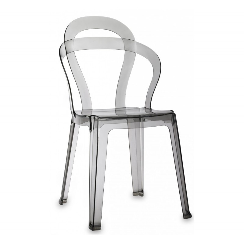 Titi art.2330 καρέκλα 183 - Transparent smoked 47x54x86(45)cm χρωμα φιμέ 