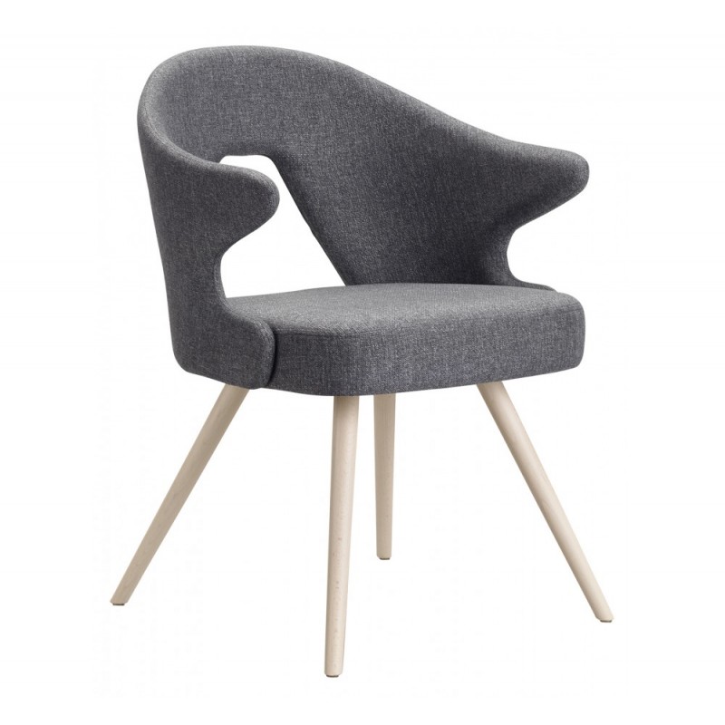 You art.2803 ξύλινη πολυθρόνα TX - FABRIC STANDARD - ΥΦΑΣΜΑ ΓΚΡΙ 61x59x81(47)cm 