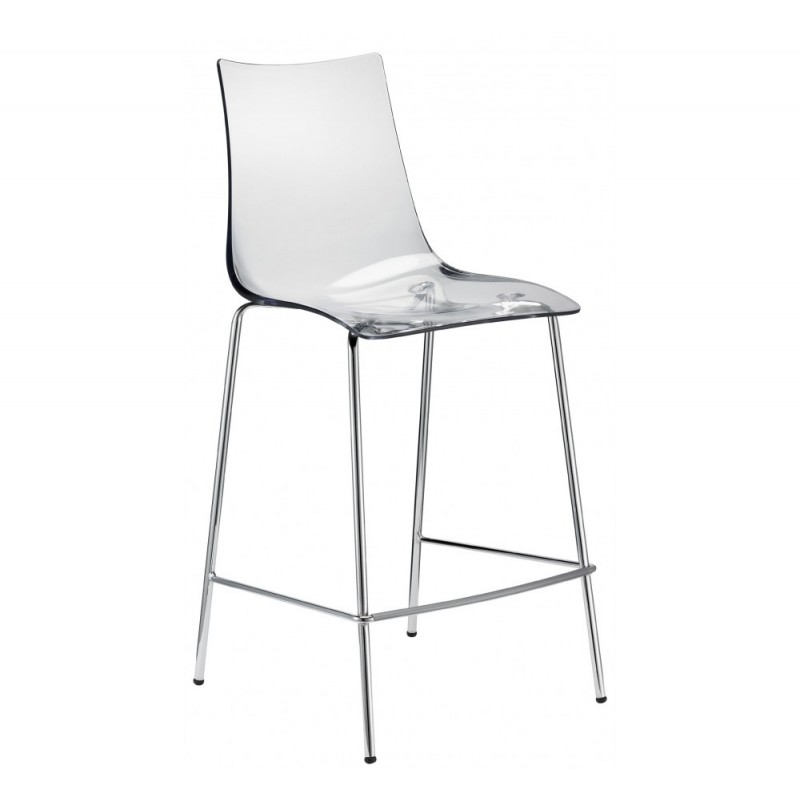 Zebra art.2546 μεταλλικό σκαμπό (h65) 100 -  transparent 48x51x103(65)cm