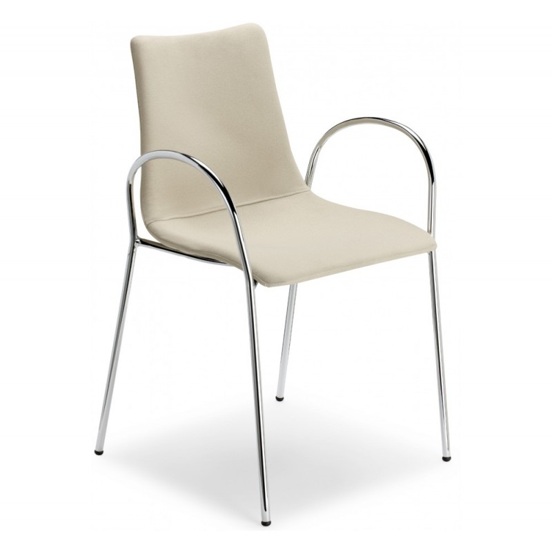 Zebra pop art.2645 μεταλλική πολυθρόνα CR - Chromed steel 54x52x81(67/46)cm τεχνοδεμα μπεζ 