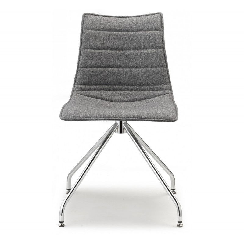 Zebra pop art.2647 μεταλλική καρέκλα CR - Chromed steel 46x53x83(46)cm - υφασμα γκρί 