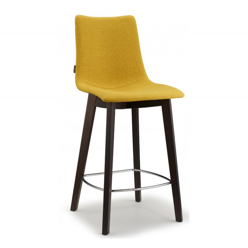 Natural zebra pop art.2813 σκαμπό (h68) FW 502 - Wenge stained beech 46x50x104x(68)cm