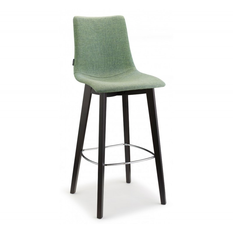 Natural zebra pop art.2812 σκαμπό (h78) Σκαμπό μπαρ ξύλινο wenge με ύφασμα μέντα στο καθισμα 48x50x114x(78)cm - ποσοτητα 1 τμχ 