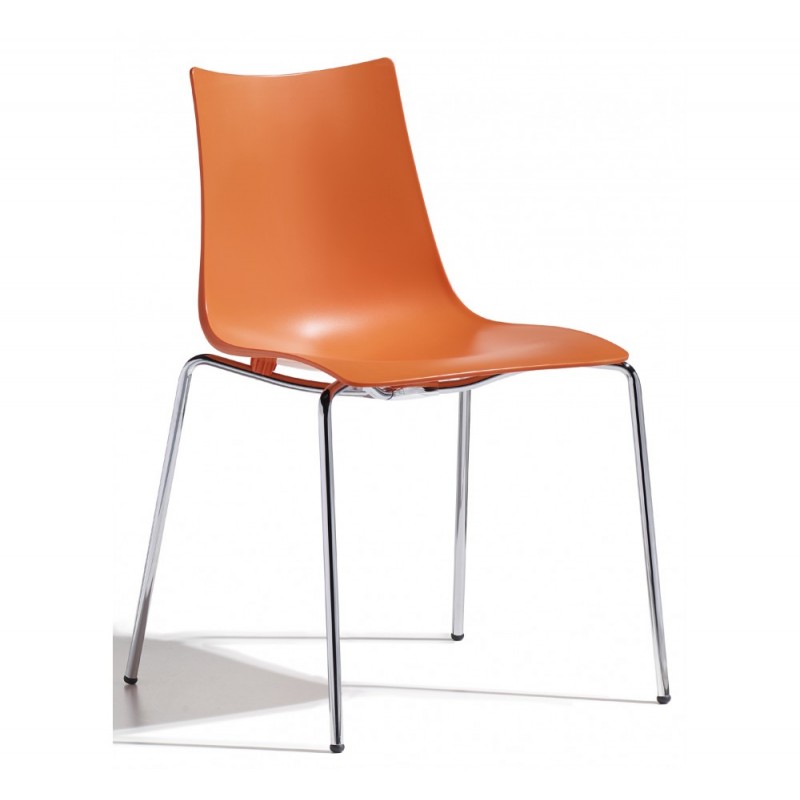 Zebra art.2615 μεταλλική καρέκλα πορτοκαλι τεχνοπολυμεριο  54x52x81x(46)cm