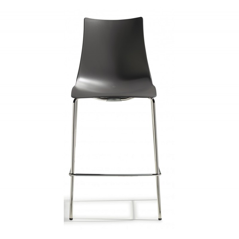 Zebra art.2566 μεταλλικό σκαμπό μαυρο τεχνοπολυμεριο και χρωμιου σκελετός48x51x103x(65)cm