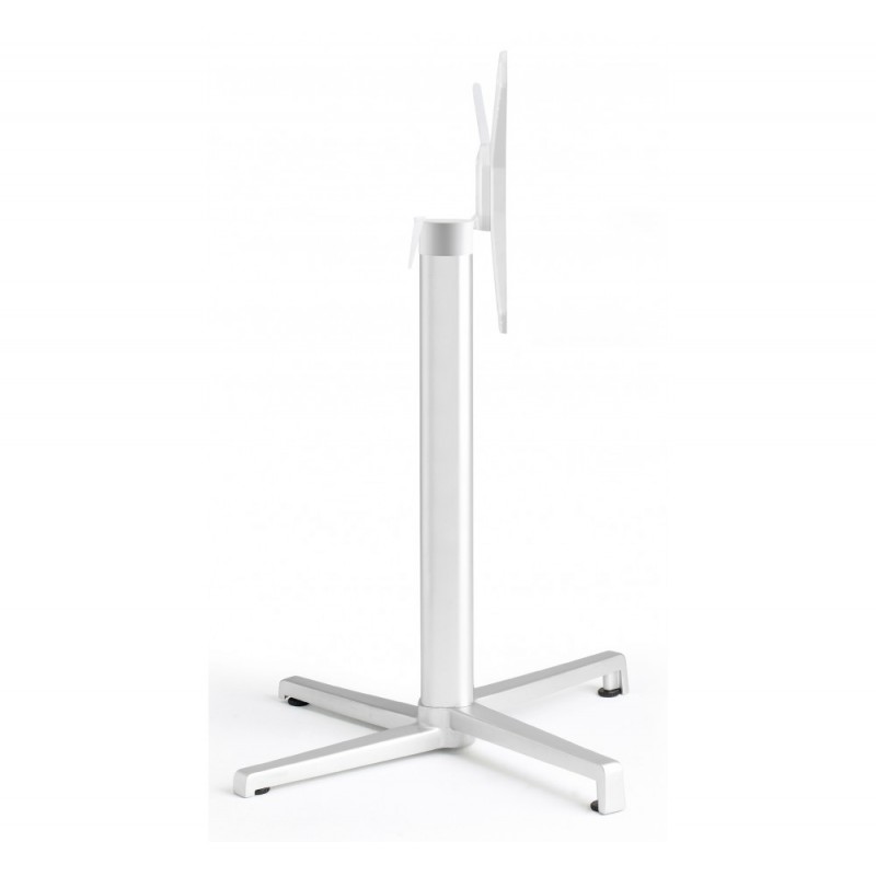 Domino art.5160 πτυσσόμενη βάση αλουμινίου AV 10 - Matt white coated aluminium, embossed finish 54x49x73cm