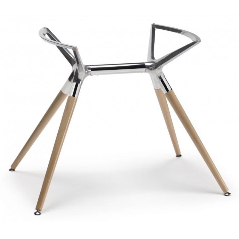 Metropolis art.7011 μεταλλική βάση τραπεζιού FN - Natural beech 27,5-12,5x74x73-58x(62)cm