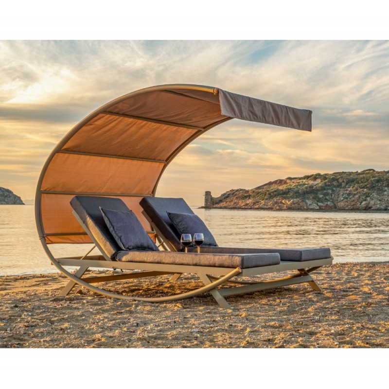 Crescent daybed αλουμινίου Τaupe