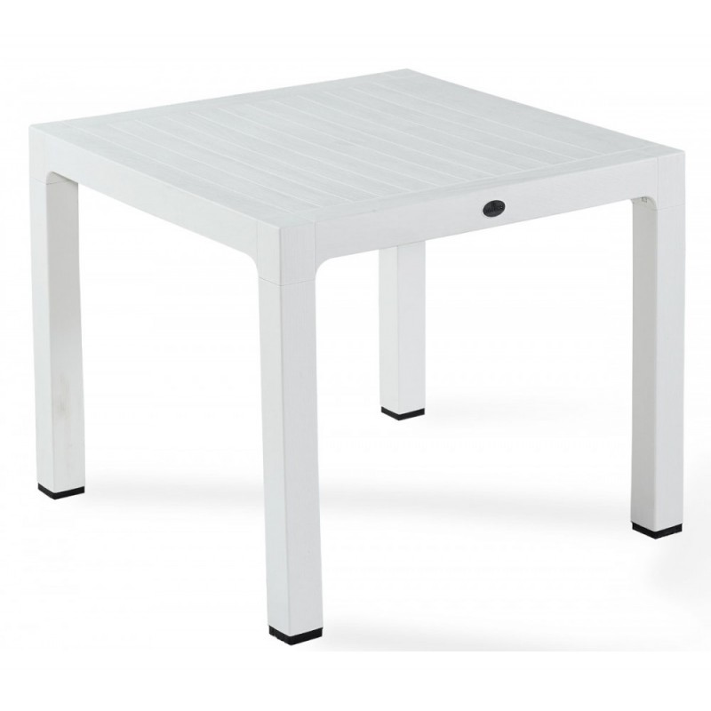 Wood 90 τραπέζι Λευκό πολυπροπυλενιο - διαστάσεις 90*90*75cm 