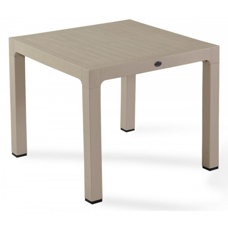 Wood 90 τραπέζι Καπουτσίνο  πολυπροπυλενιο - διαστάσεις 90*90*75cm 