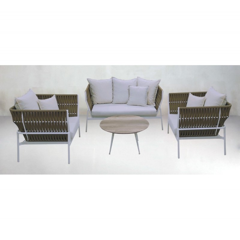 BARBADOS set αλουμινίου 4τμχ Aνθρακί 145x80x80(43)cm