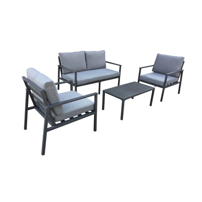 Calvini II set αλουμινίου 4τμχ γκρι 128x79,5x78cm