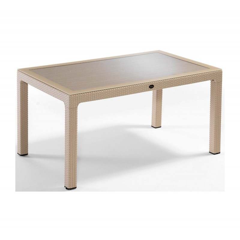 Defence150 τραπέζι με τζάμι Καπουτσίνο 90cm x 150cm