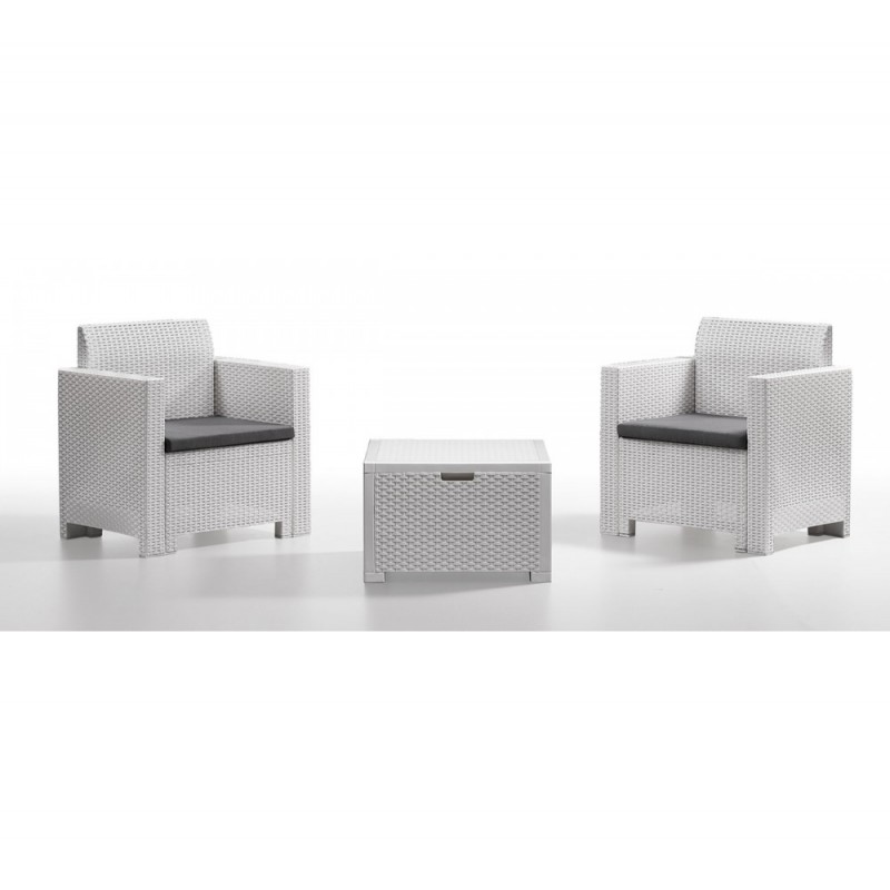 Nebraska terrace set πολυπροπυλενίου  Λευκό 75x57,5x79cm