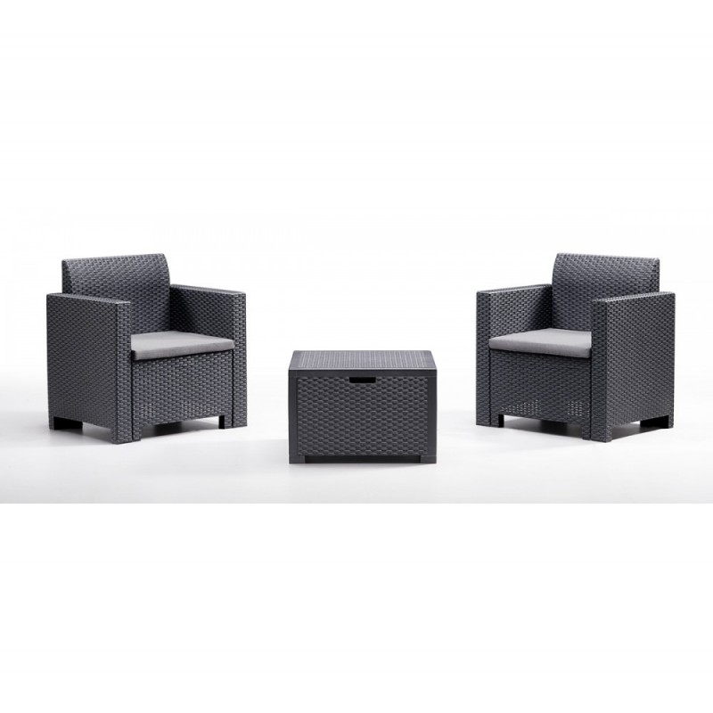 Nebraska terrace set πολυπροπυλενίου Ανθρακί 75x57,5x79cm