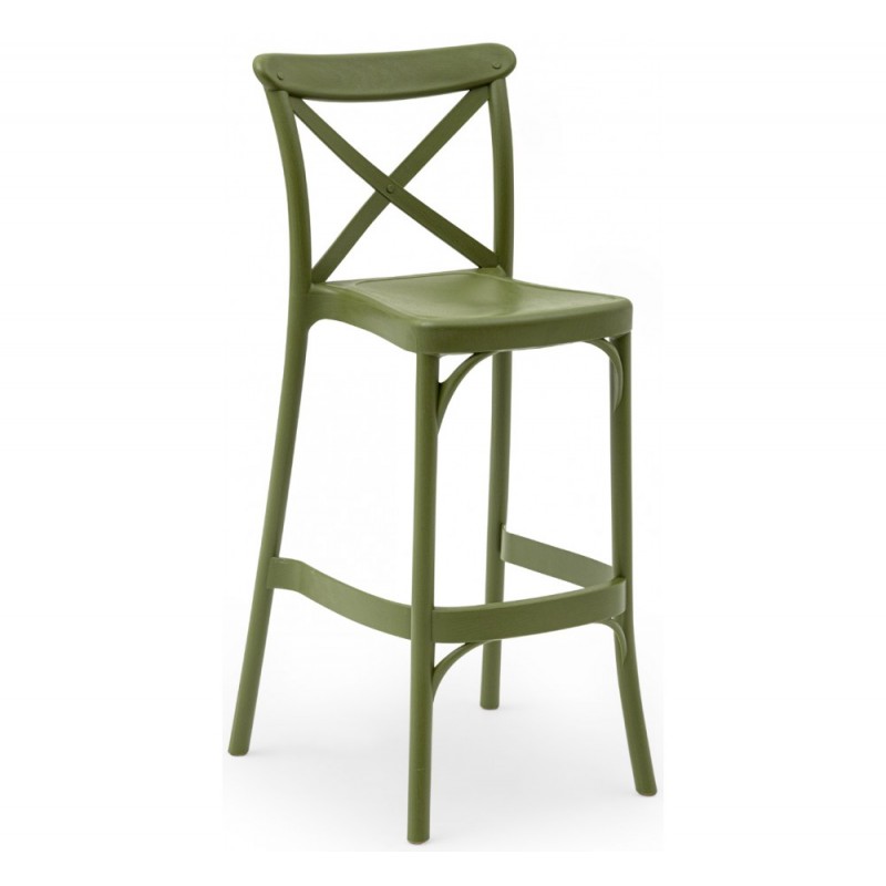 Capri 75 σκαμπό bar Ύψος καθίσματος 75cm  χρωμα olive green 49x54x108,6(75)cm