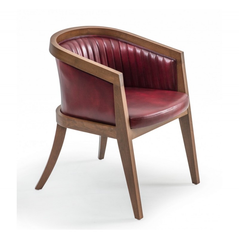 Process plus ξύλινη πολυθρόνα GAL7171 καφέ 53x62x75(46,5)cm