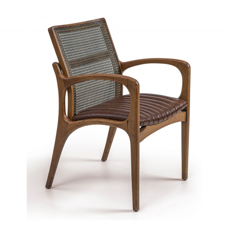 Antique ξύλινη πολυθρόνα GAL7176  καφέ χρώμα διαστάσεις  61x57x81(45)cm