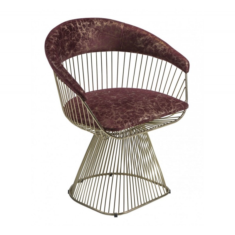 Retreat μεταλλική πολυθρόνα GAL7176 μπορντό 52x52x78cm