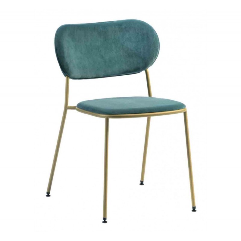 Nuta Light καρέκλα μεταλλική με ύφασμα μπλέ  54 50x53x77(46)cm