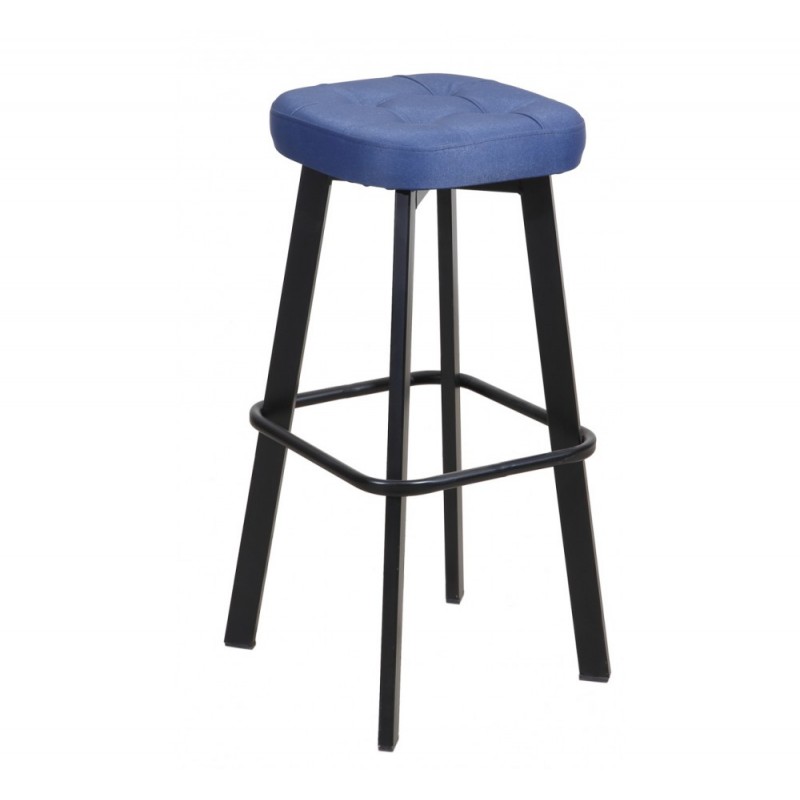 AVG331 μεταλλικό σκαμπό bar Με δερματίνη μπλε 46 X 53,5 X H92cm.