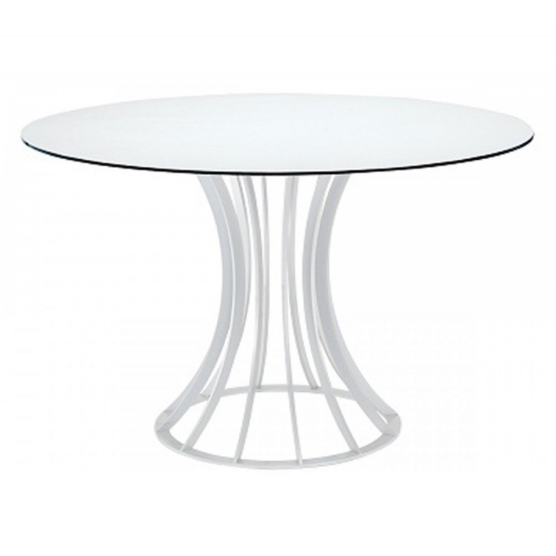 Onix Ø120 τραπέζι 101 - White  Ø120xØ60x75cm - Μέταλλο λευκό χρώμα  - HPL λευκό 