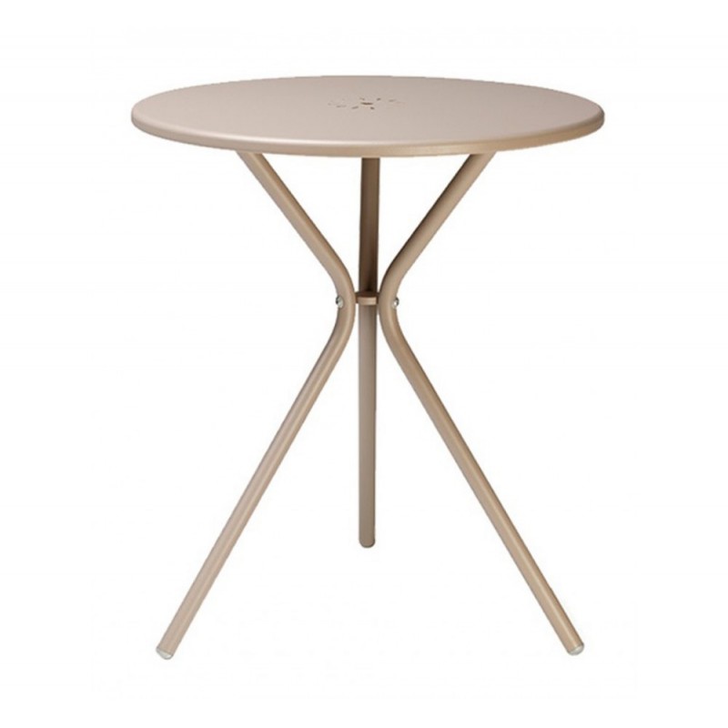 Leo τραπέζι art.2719 VT - Zinc and matt dove grey coated steel, embossed finish Ø60x72cm