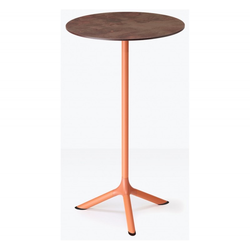 Tripe art.5001 μεταλλική βάση τραπεζιού VE - Matt terracotta coated steel, embossed finish Ø61x109cm - κεραμιδή χρώμα 