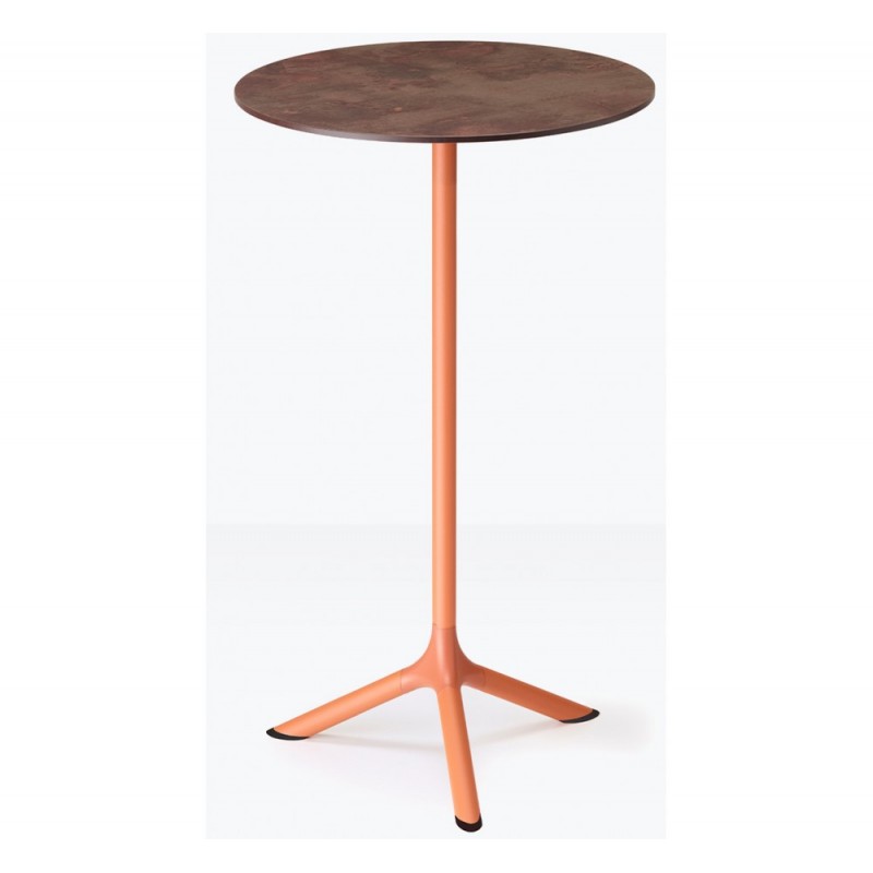 Tripe art.5003 μεταλλική βάση τραπεζιού VE - Matt terracotta coated steel, embossed finish Ø61x109cm