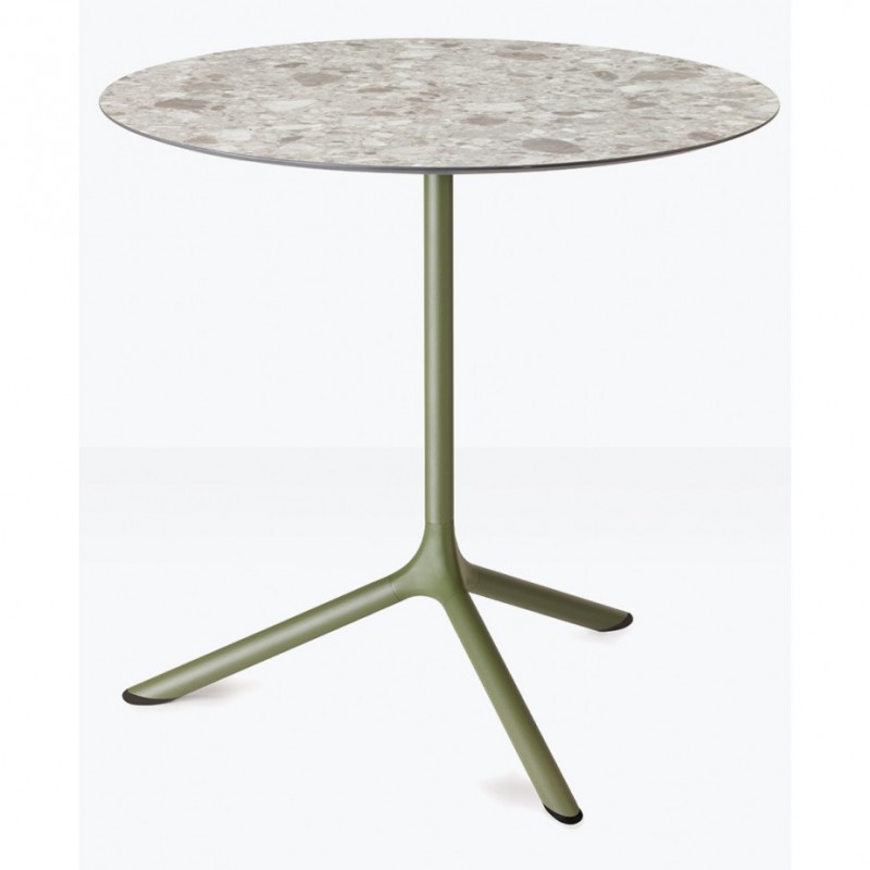 Tripe maxi μεταλλική βάση τραπεζιού art.5006 VO - Matt air-force blue coated steel, embossed finish Ø79x73cm