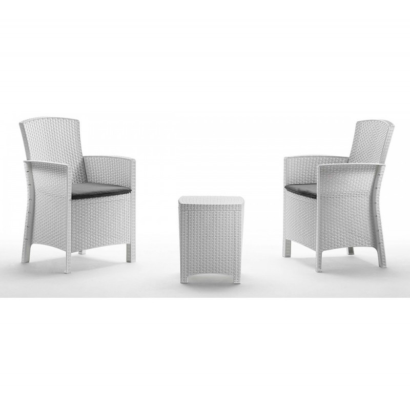 Open terrace set πολυπροπυλενίου Λευκό 60x56x90cm