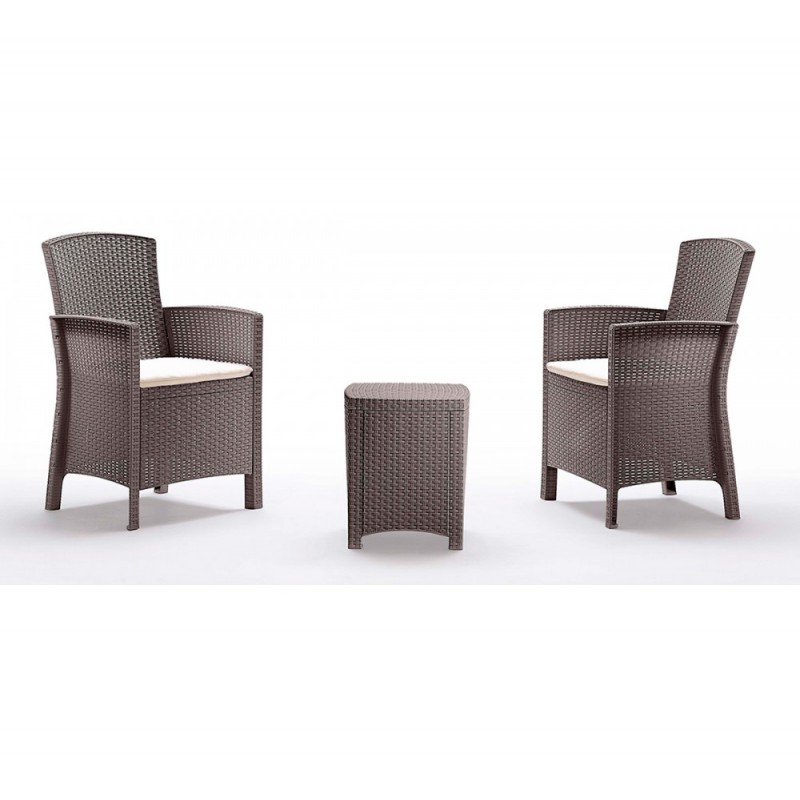 Open terrace set πολυπροπυλενίου Taupe 60x56x90cm