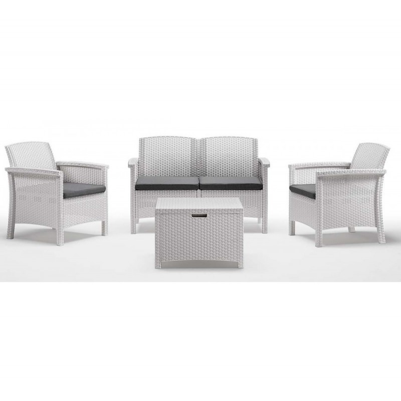 Venice 2 set πολυπροπυλενίου 4τμχ Λευκό 117x64,5x76cm