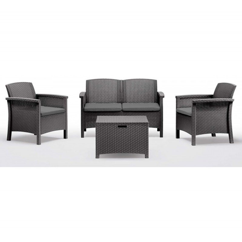 Venice 2 set πολυπροπυλενίου 4τμχ Ανθρακί 117x64,5x76cm