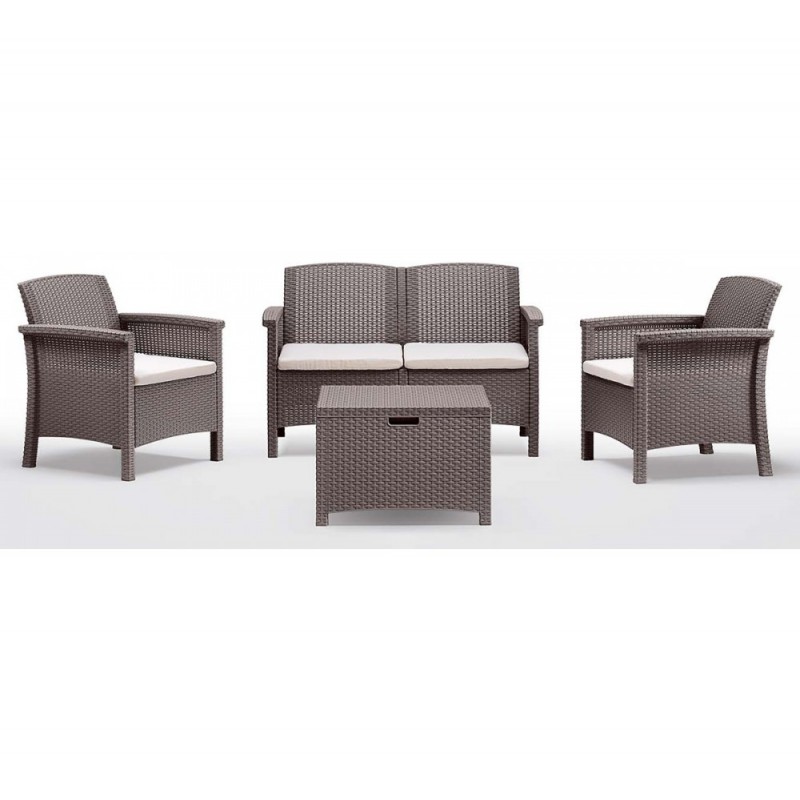 Venice 2 set πολυπροπυλενίου 4τμχ Καφέ 117x64,5x76cm