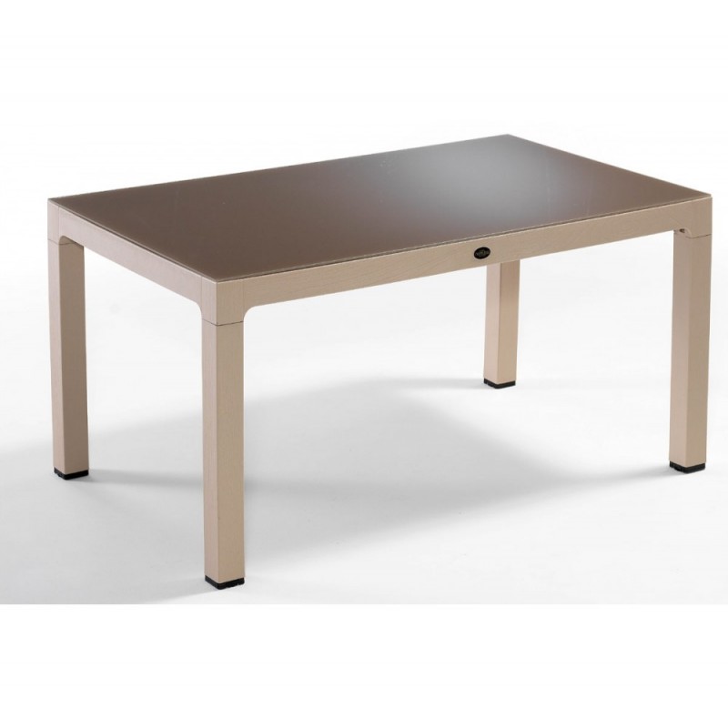 Ponte τραπέζι 90x90x75cm  πολυπροπυλένιο καφέ