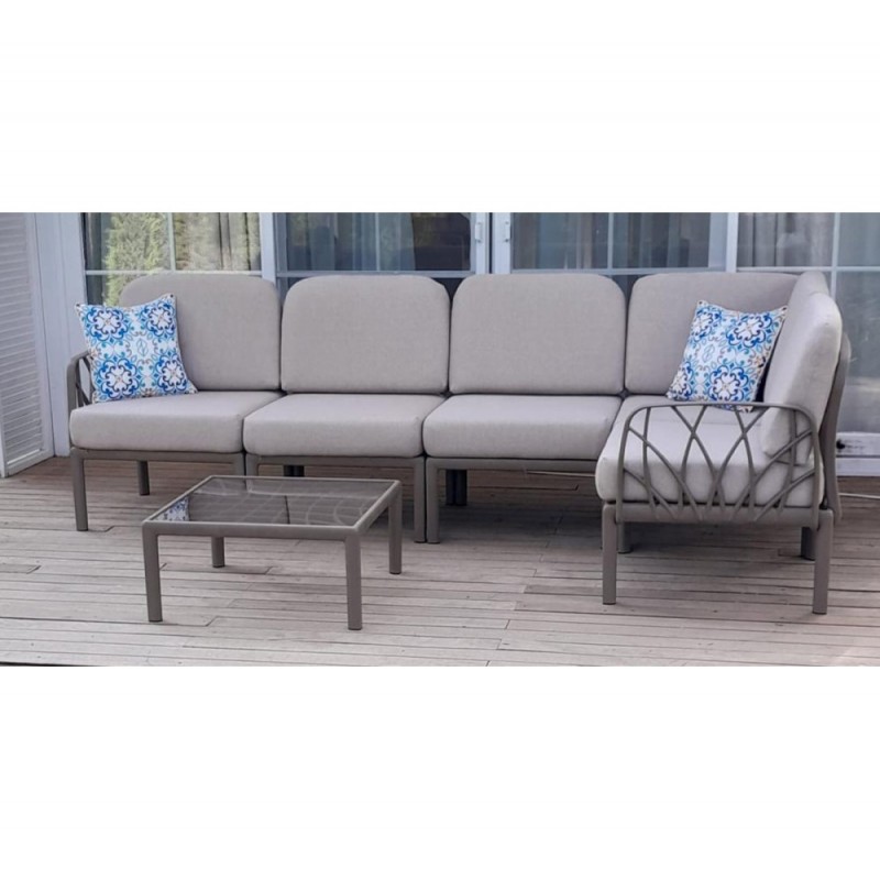 Garda corner set PP Cappuccino Καναπές: 214x214x90(45)cm ή 279x149x90(45)cm