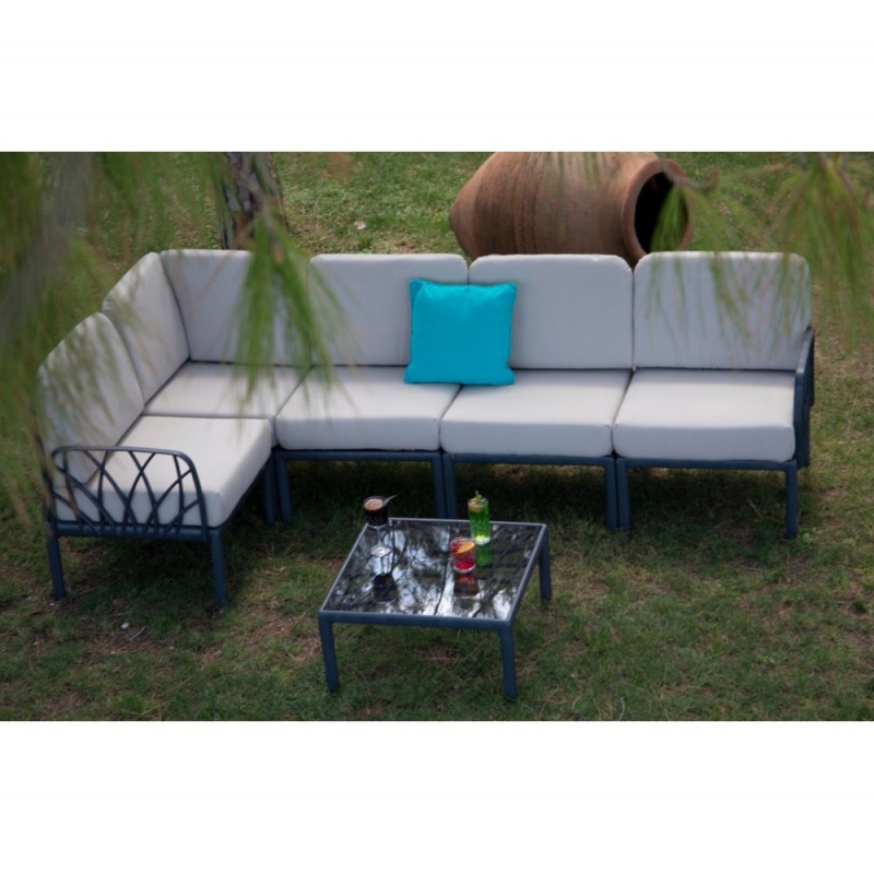 Garda corner set PP Ανθρακί Καναπές: 214x214x90(45)cm ή 279x149x90(45)cm