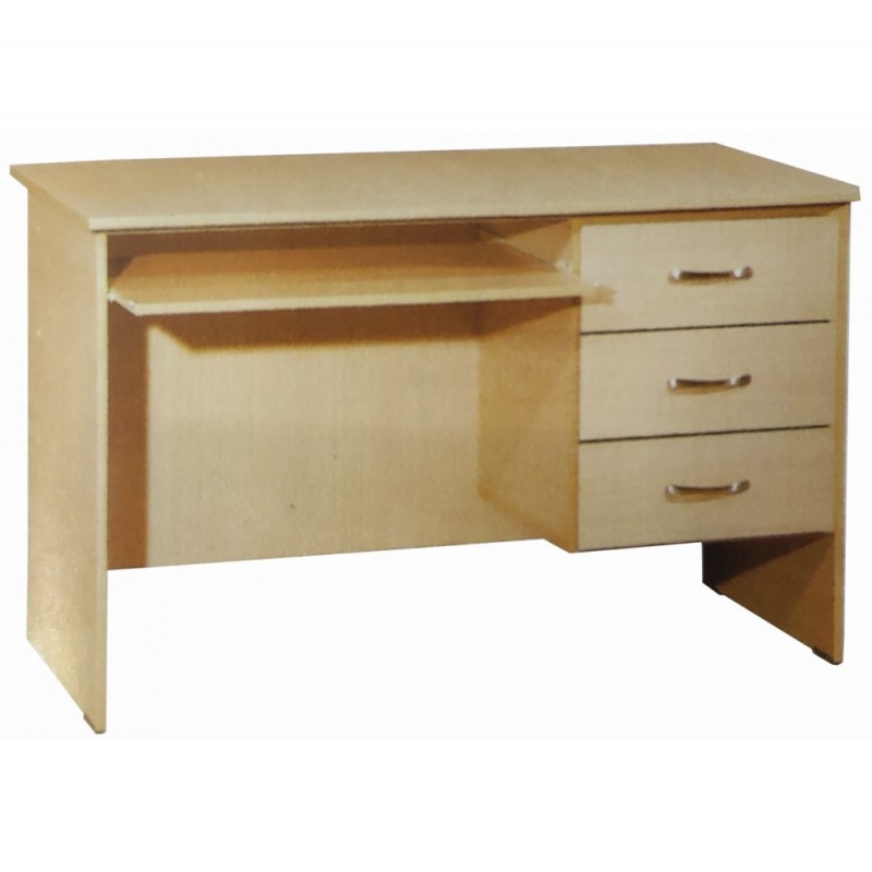 B088 Γραφείο με 3 συρτάρια 2736 60x120x75cm - φυσικό χρώμα 