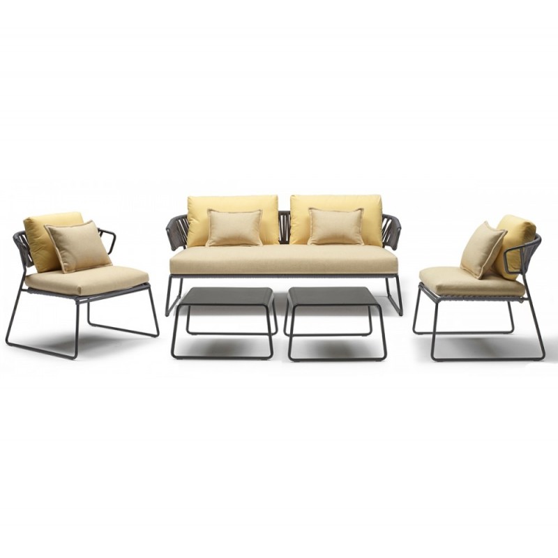 Lisa lounge filo set 5τμχ N81 Anthracite Τραπεζάκι: 63x55x32cm