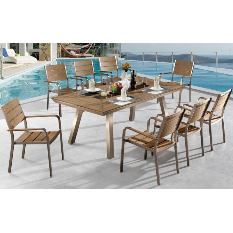 Greenwich set 7τμχ τραπεζαρία αλουμινίου Τραπέζι:200x91x75cm