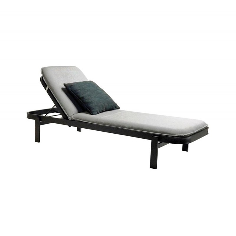 AVG958 ξαπλώστρα αλουμινίου με μαξιλάρι Λευκό 200x70x36cm