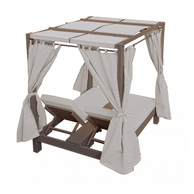 AVG240-2 ξύλινο daybed Καρυδί 198x155x198cm